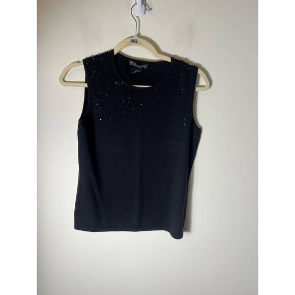 Alex Garfield Black Sleeveless Top/Shell Sz S - Picture 1 of 3